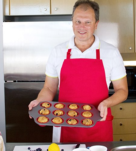 Silicone Muffin Pan With Steel Frame, 12 Cups Full Size | Professional Non-Stick Baking Molds by Boxiki Kitchen | BPA-Free Bakeware | Silicone 12 Cup Muffin Mold - Thumbnail 4