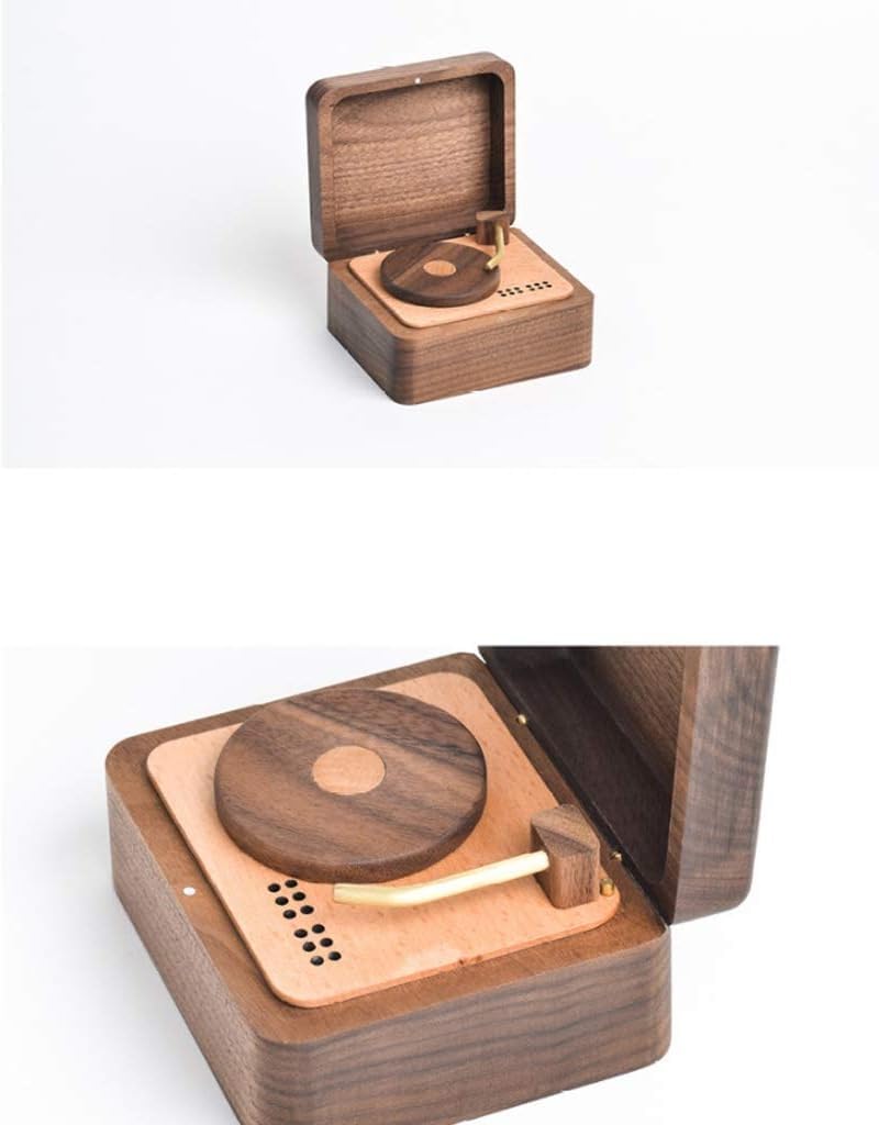 regalo Caja de música Reproductor de discos de vinilo Caja de música, Caja musical de madera, Cajas de música de regalo, Caja de música de regalo creativa, Caja de música de regalo de cumpleaños, Caja