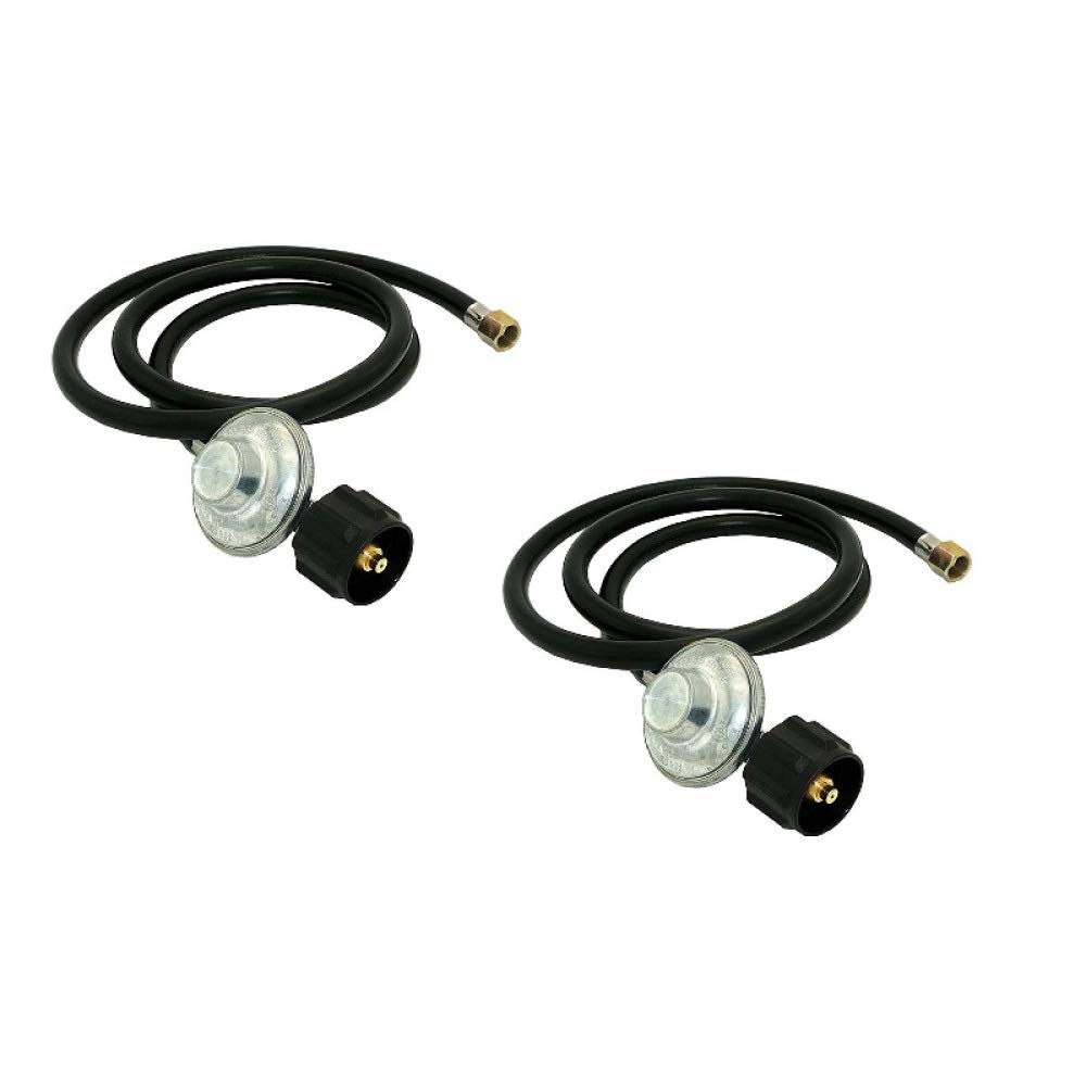 2PCS QCC1 Low Pressure Propane Regulator with 5 ft Hose for Most LP Gas Grill, Heater, Turkey Fryer, Burner, Cooker, Fire Pit etc