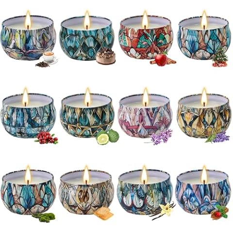 JXDLSQ 12 Pack Soy Candles Cover