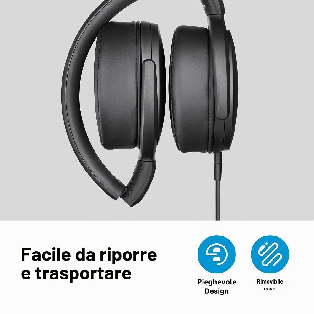 Sennheiser Hd 400S Cuffia Microfonica Circumaurale Con Comandi Remoti, Jack 3,5 Mm, Nero, Cablato