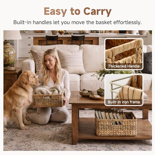 Image of StorageWorks Large Wicker Baskets for Organizing, Hyacinth Basket, 1-Pack