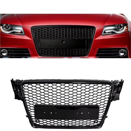 Grille capot de rechange pour pare chocs avant A4 B8 calandre cassée noire - 7