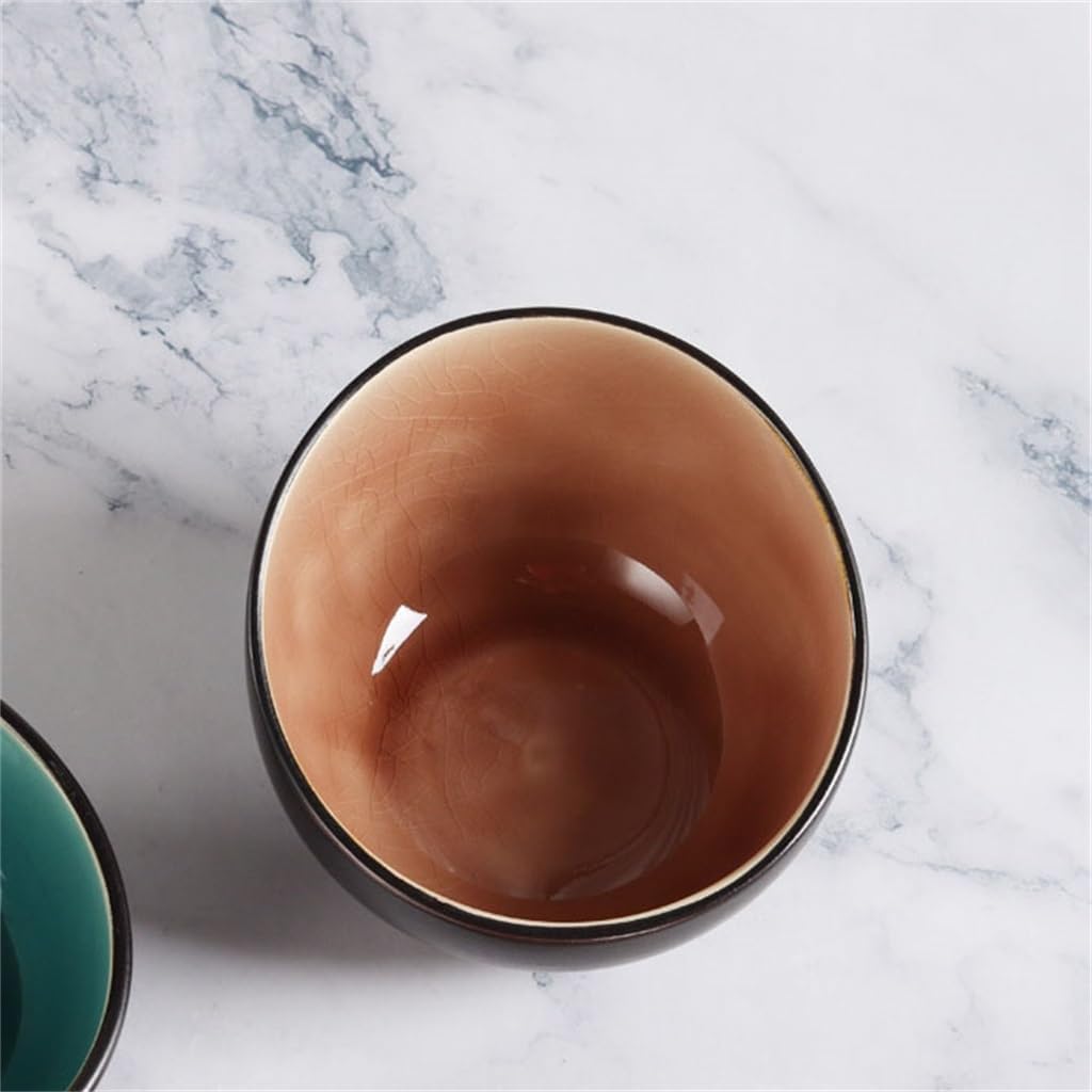 Vintage Ceramic Eating Bowl Ice Crackle Glaze Dessert Slant Mouth Snack Tableware