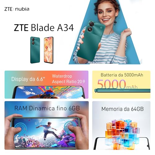 Zte Blade A34, 64 Gb, Green - 4