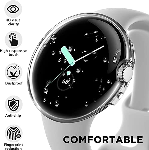 Image of M.G.R.J Soft TPU Front Protection Case Cover for Google Pixel Watch 3 /2 /1 (41mm) (2024 /2023 /2022) (Flexible|Silicone|Black)