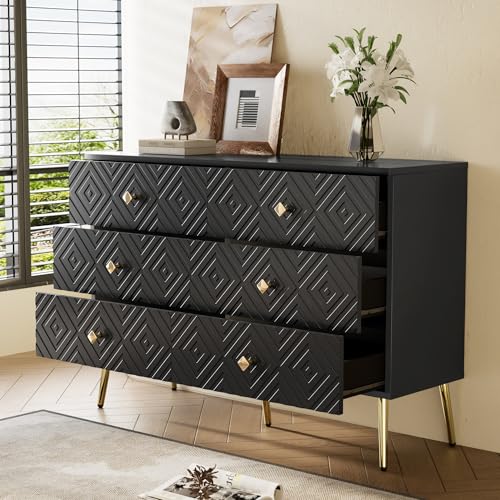 Moimhear Cómoda moderna de 6 cajones 120