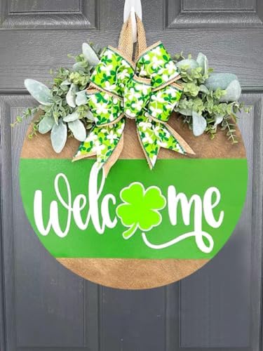 St Patrick's Day Door Banner - 35x70 Inch Green Shamrock Backdrop For Party Decor & Photo Background