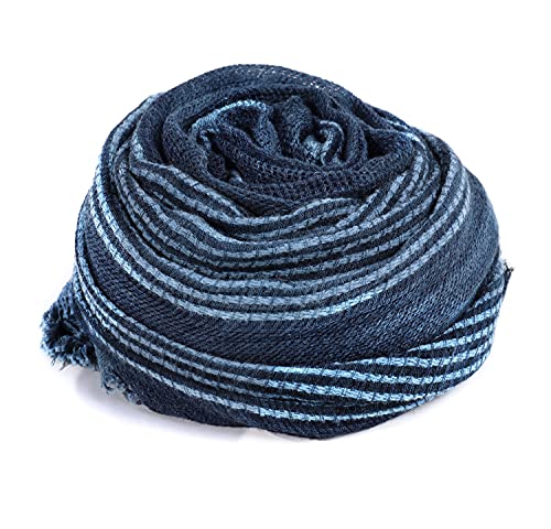 Gerinly 4345729274 Cotton-Linen Scarves Mens Stripe Crinkle Long Scarf European Neck Wrap Bufanda De Hombres Fashion thumb #4
