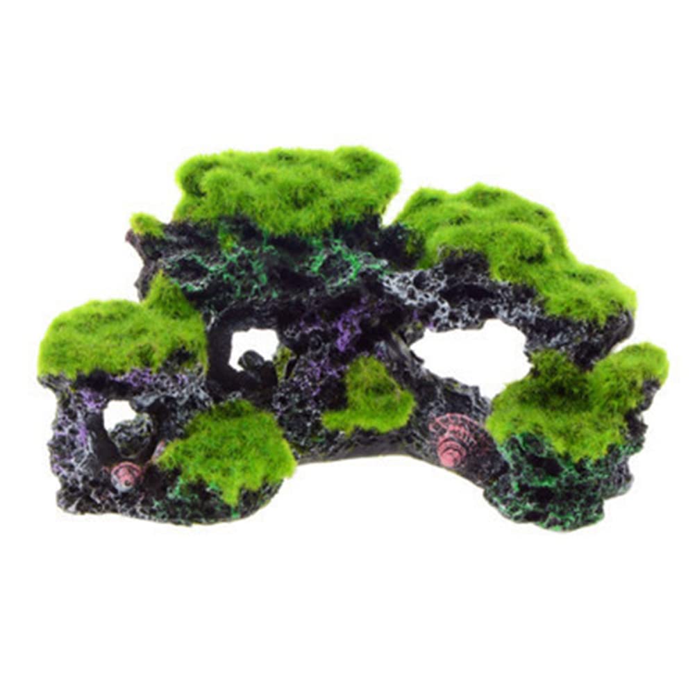 ZYWUOY Fish Tank Decoration Accessories Moss Tree House Cave For Little Fish Vividly