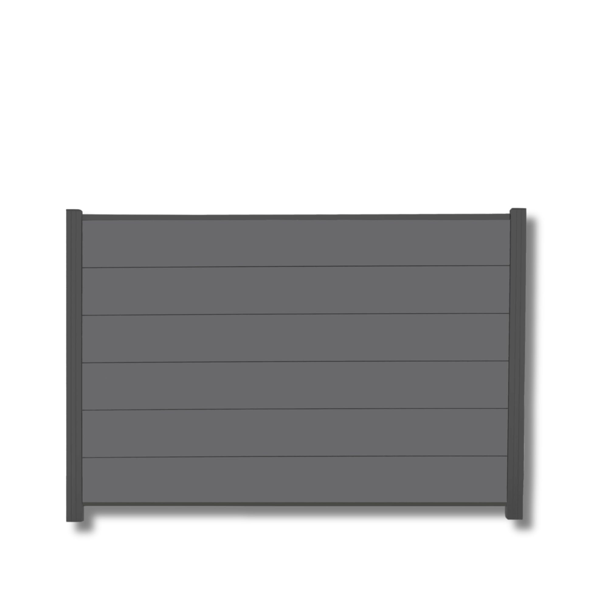 WPC Zaun Komplettset Sichtschutzzaun Gartenzaun Alupfosten Anthrazit 180x120 cm