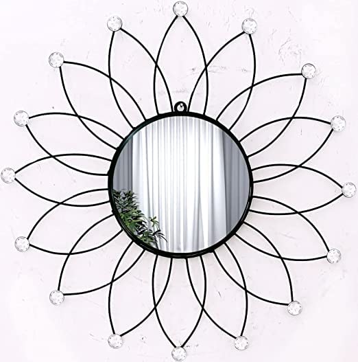 Buy Mirror Wall Mounted Hanging Mirror Flower Design Round Shape Mirror