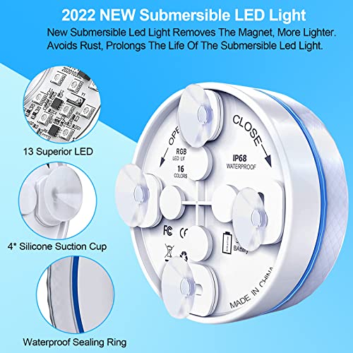 Luci Piscina, SODREE 4 Pezzi Led Sommergibili Luci Piscina, IP68 Luci Led Piscina Luci per Laghetto Impermeabili con Telecomando, Luce LED Sommergibili per Giardino/Acquario/Stagno Decorazione - Image 5
