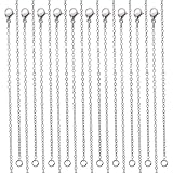 20 Pack Stainless Steel Chain for Jewelry Making, 2 Sizes Stainless Steel Necklace Chain, Multifunctional Chains for Making Jewelry Necklace Earring Bracelet Findings(16in 18in)