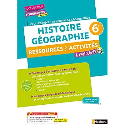 Itin&eacute;raires &agrave; la carte 6e Histoire G&eacute;ographie - Ressources et activit&eacute;s - Fichier &agrave; photocopier 2021