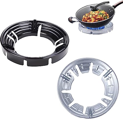 風防省エネ補助五徳、ガスコンロ 防風カバー ガスコンロカバー、家庭用ガスコンロ防風カバー、安定 断熱 防風 省エネ 熱が集中し、ガスコンロ 中華鍋 集火 安定 断熱 防風 省エネ 熱が集中し 補助五徳 風防 効率アップ 断熱 シルバー+ブラック