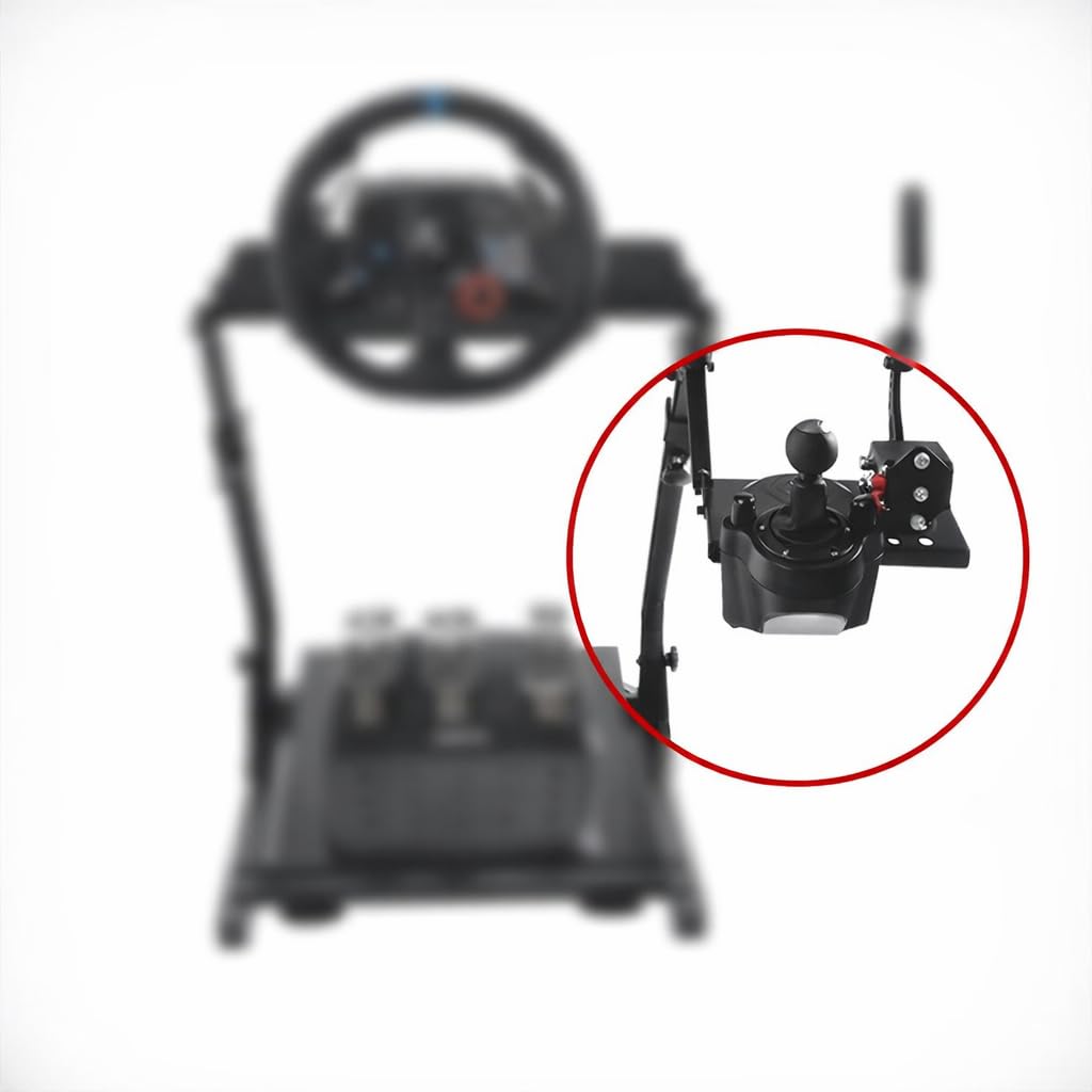 LGIB Gear Shifter and Handbrake Mount for Racing Wheel Stands, Adjustable | Upgraded Add Handbrake Position, Dual-Side Adjustable Compatible with Logitech, Thrustmaster and most Gaming Simulators