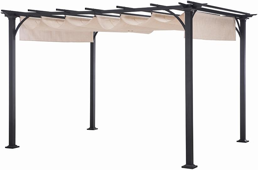 Sunjoy Large Naples Pergola, 10' by 8', Beige