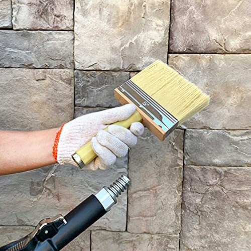 Image of Magimate 5-Inch Shed & Fence Block Brush, Quick Stain & Paint Application for Decks, Fences, and Large Wall Surfaces, Threaded Handle for Extension, Shed-Free Finish (Pack of 2)