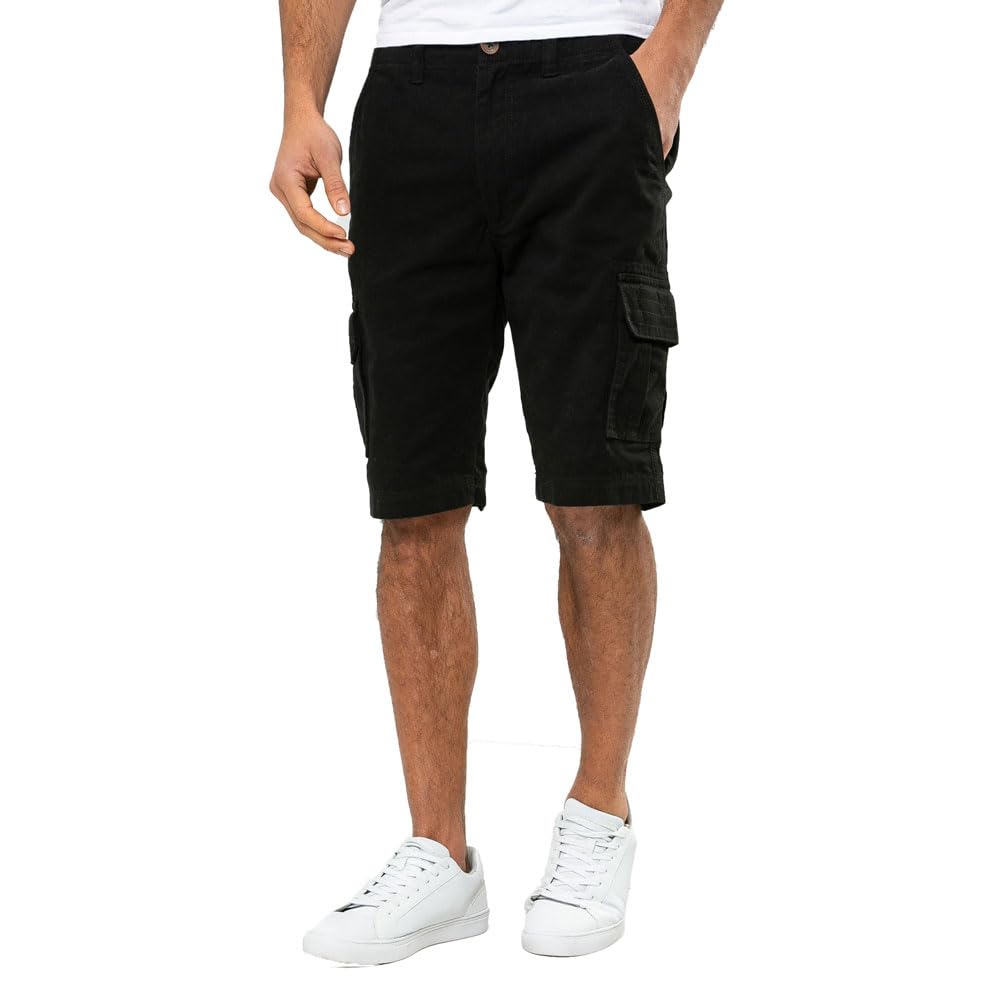 Threadbare Men's Cargo Shorts - Black - 36R