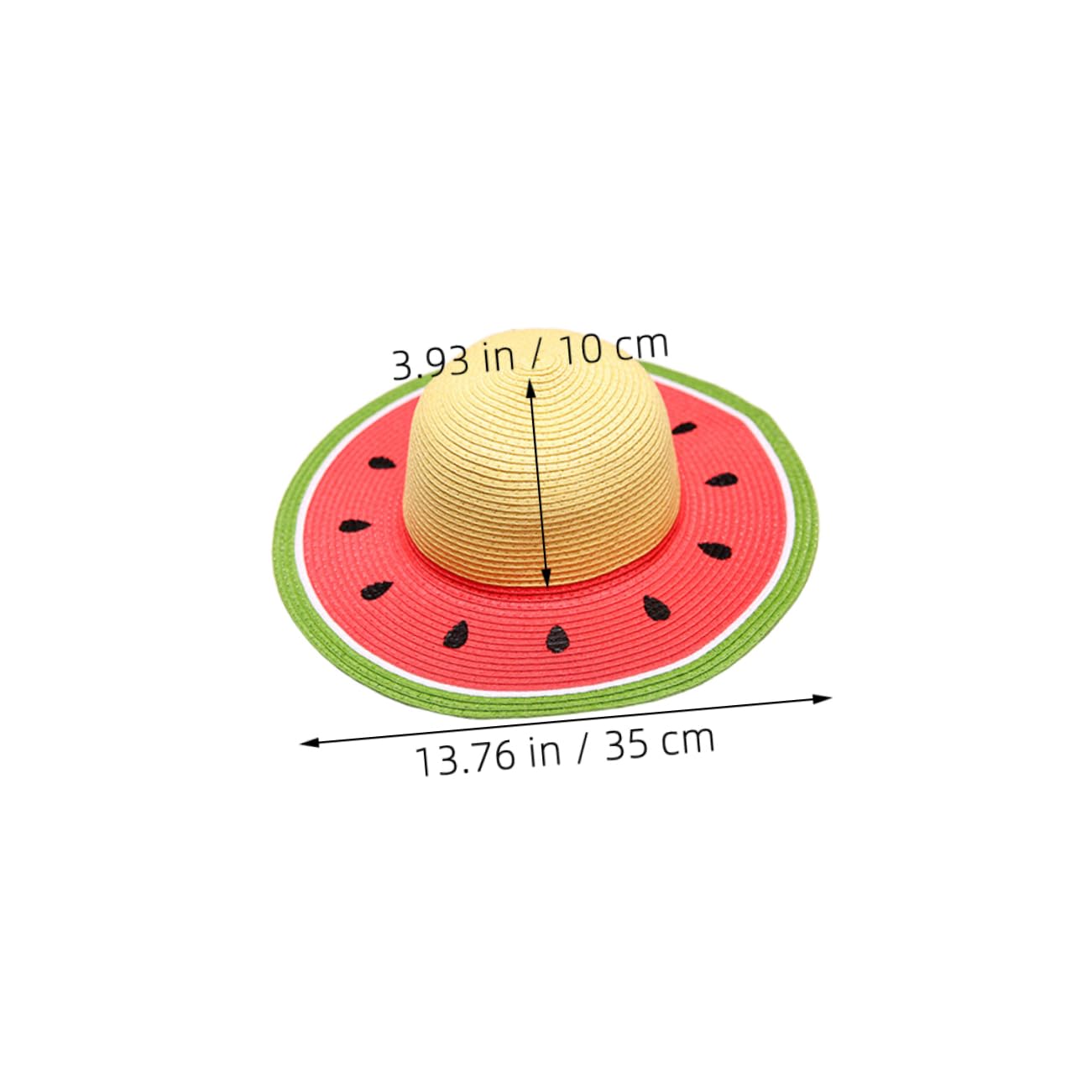 Sombrero de Paja de Sandía para Niñas, ala Ancha, Verano