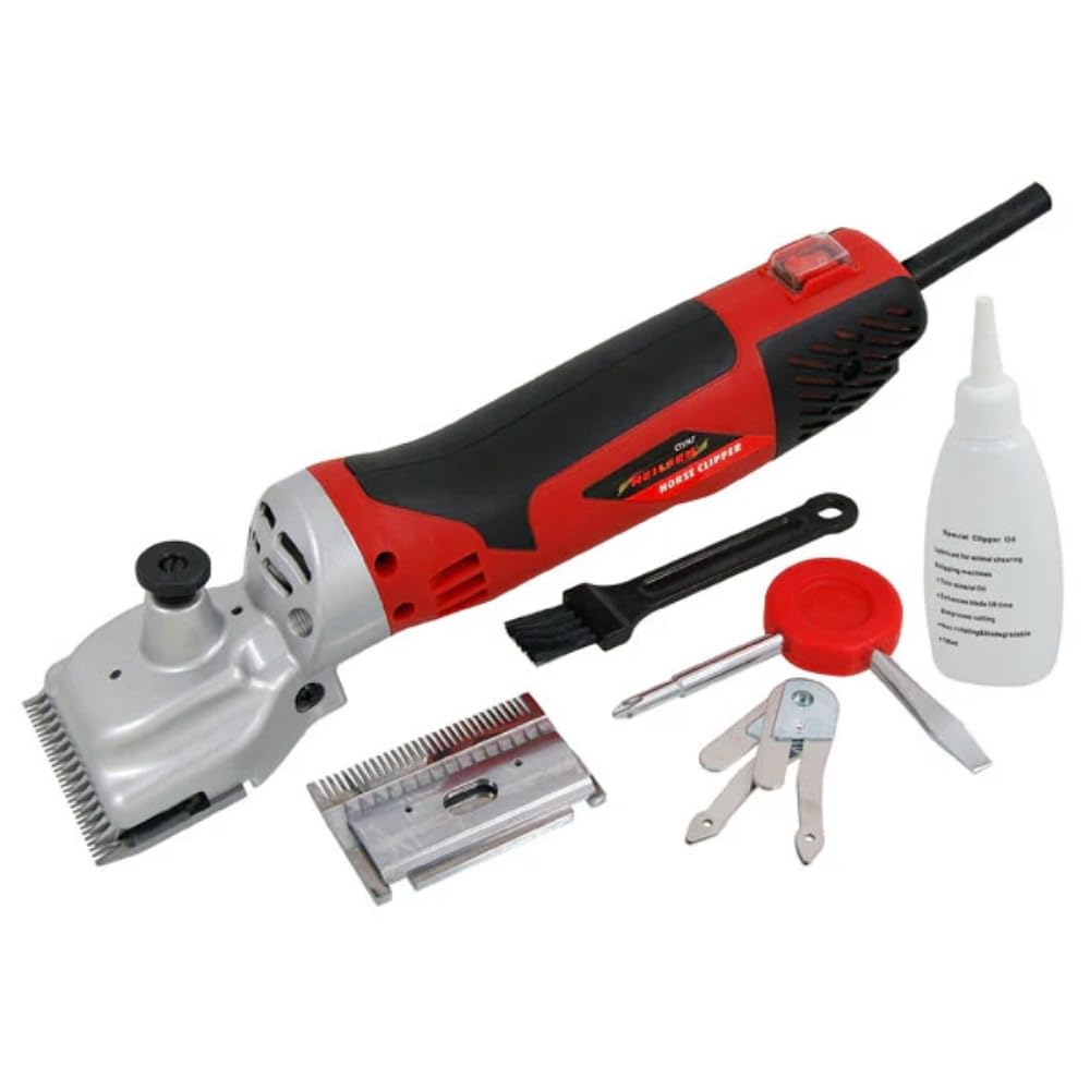 Neilsen CT2767 Animal Shears Horse Clippers 230V 50Hz 350W 6 Speed 1800โ2700rpm with Spare Blades Lubricating Oil Cleaning Brush Screwdriver and Pendulum