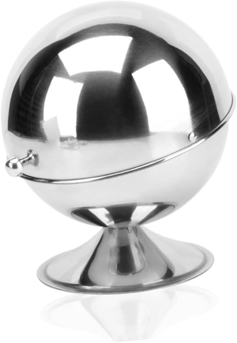 Stainless Steel Spherical Sugar Bowl Food Grade Condiment Container for Home Kitchen Cafe and Parties Creative Design Easy to Use Modern Decor Accent