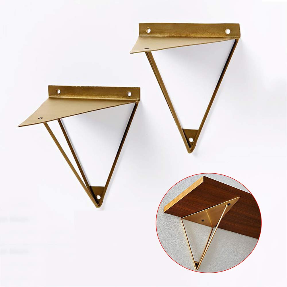 LYBC 2 Pack Shelf Brackets Iron Multiuse Wall Mounted Display Tripod Floating Shelves Industrial DIY Bracket,Load 66 lbs(4/6/9/11inch)