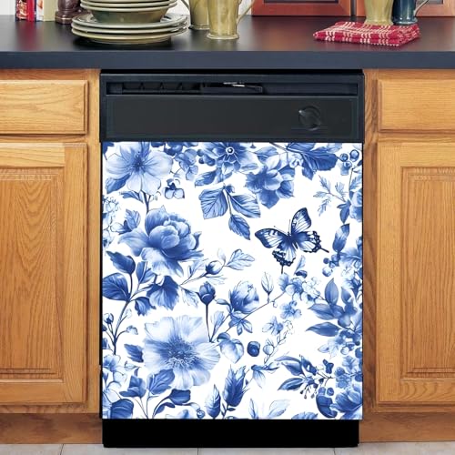 Image of BVBOX Dishwasher Magnet Cover 23 inchx26 inch, Reusable Magnetic Refrigerator Covers, Decorative Magnets Cover Fridge Door Skin Panel Stickers for Home Kitchen Appliance