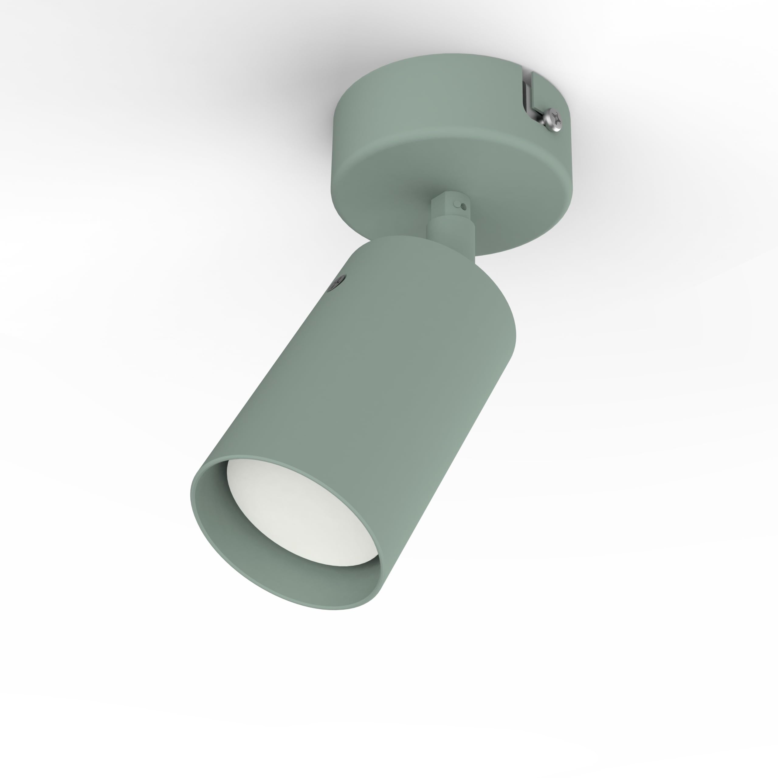 L+ Faretto Spot LED Orientabile da Soffitto o Parete in Metallo - Attacco GU10 - Made in Italy - Diametro 6cm - Design Moderno per Cucina e Soggiorno (Verde Iceberg)
