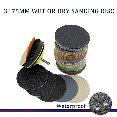 Hook and Loop Discs MASO 800# 3 Inch Polishing Sander Pads, Wet/Dry Hook and Loop Sanding Discs with 75mm Backing Pads - Total 10 Discs - Image 3