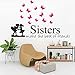 ANFRJJI Sisters Make The Best Friends Wall Decals with Flying blush butterflies Family Words Quote Art Stickers Sisterhood Sayings Word Vinyl Wall Decals for Bedroom Family Nursery Decal Yoga Room Family effect size 39x24 inch JWH174 (black+blush Butterfly)