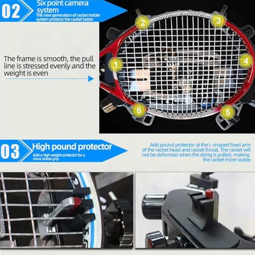 Incordatrice per racchette a doppio scopo, rotazione a 360° e antiscivolo, per badminton e tennis, strumento professionale di rinforzo