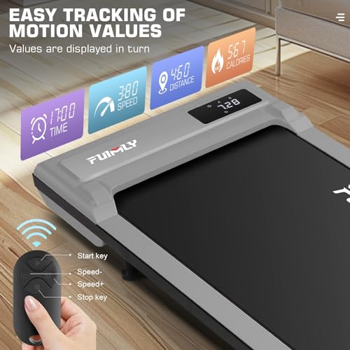 Image of ANCHEER Walking Pad Treadmill,Treadmills for Tome Small,2 in1 Under Desk Exercise Equipment,Pink Mini Running Walking Jogging Portable Machine with Remote Control,No Assembly Required
