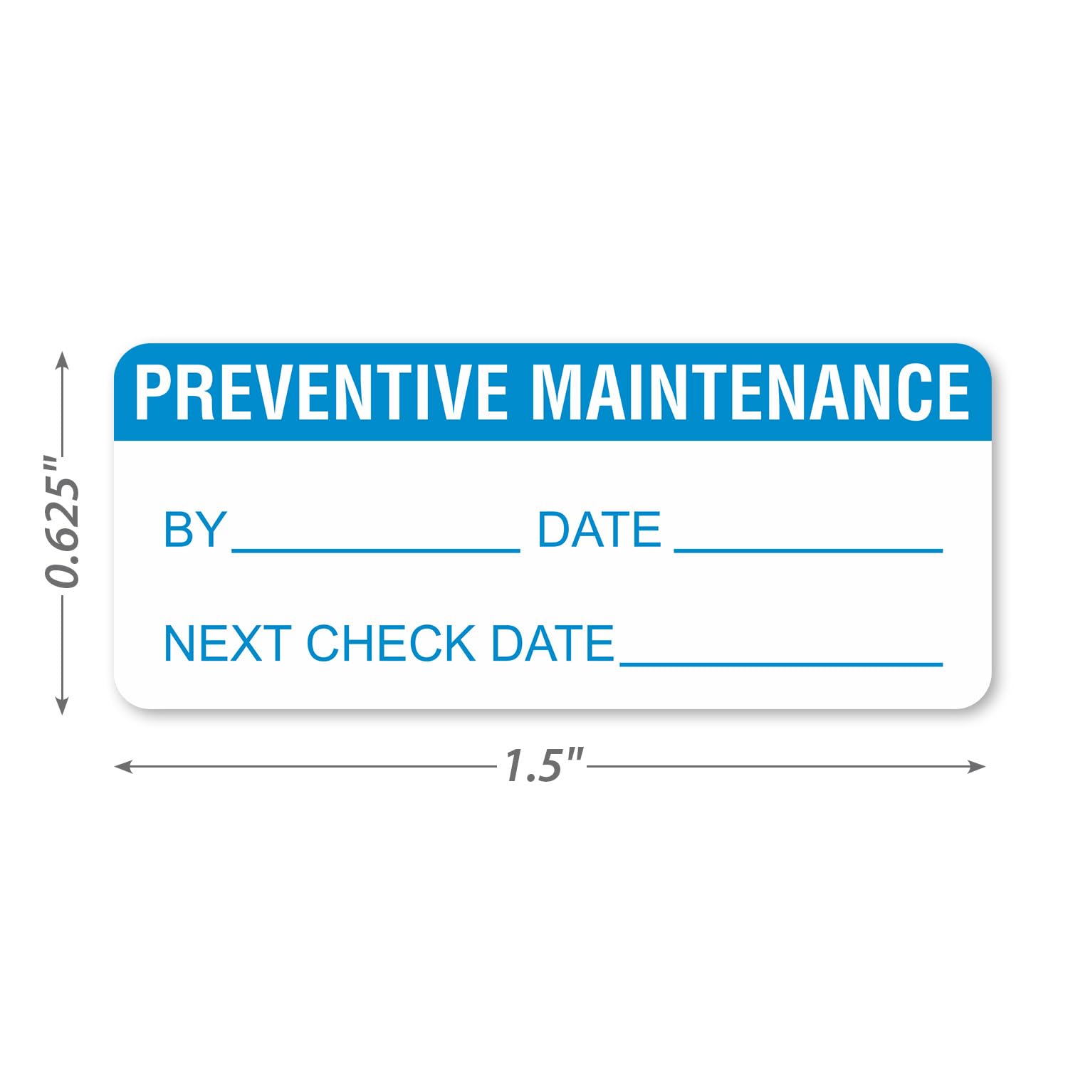 Manutenzione preventiva, 5/20,3 x 3,8 cm 4 mil Wht Flexible vinyl, TC, vinyl Label, 350 Labels/Box
