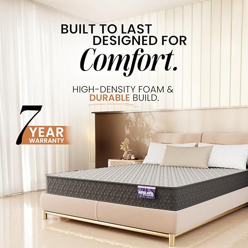 Image of RESTOFIT Orthopedic Dual Comfort Single Size Mattress 78x35x8 Inches | Medium Firm 8-Inch HR Foam Mattress for Back Support | Premium Cotton | 7-Year Warranty | Vacuum Packed Roll | Sleep well Comfort