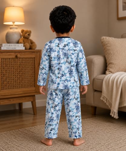 Image of 3BROS BodySuit /Dress for Boys /Girls Full Pajama & Casual Full Sleeves Night Suit Top Combo Kids Set
