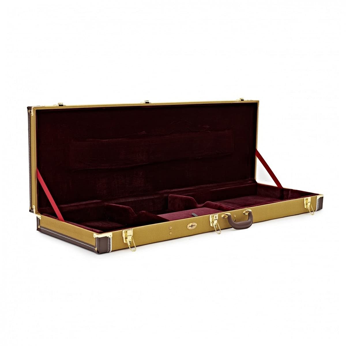 Custodia rigida per chitarra per bassi Tweed con fodera in peluche
