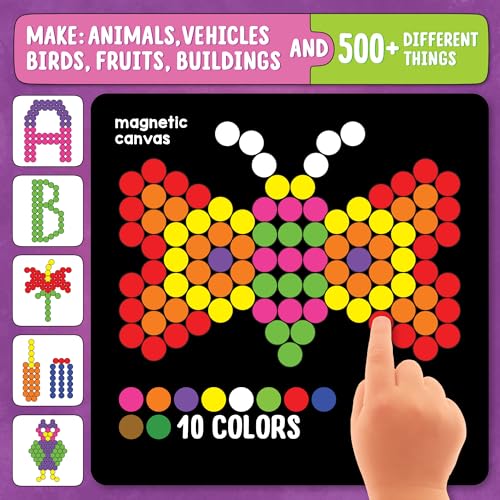 Play Panda Magnetic Puzzles : Circles - Includes 400 Magnets, 200 Puzzles, Magnetic Board, Display Stand - for Boys and Girls