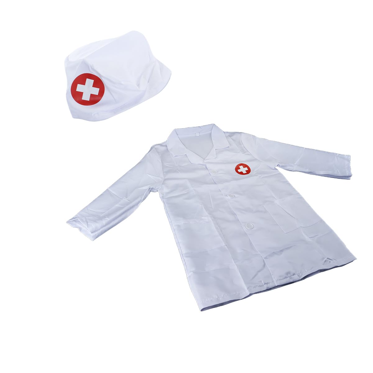 Orivin 2pcs Doctor Costume Set - Lab Coat with Hat for Role Play, Halloween & Birthday Gifts - 23.6" White Unisex Outfit for Toddlers