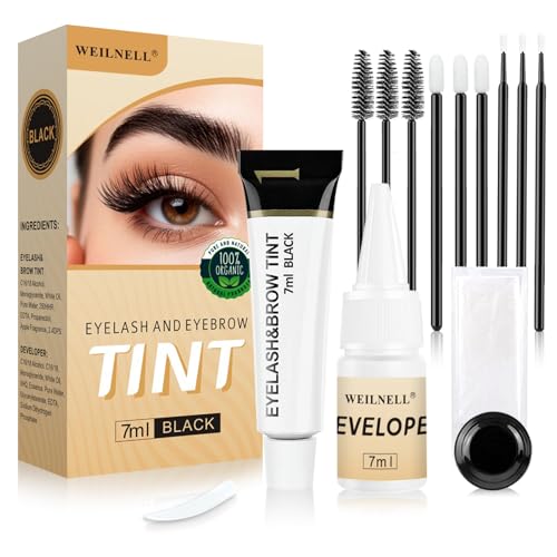 Eyelash & Eyebrow Color Kit, 2 in 1 Professional Lash & Brow Color Kit, 7ml (Brown/Light Brown)