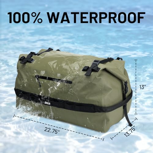 MIER Waterproof Duffel Bag Motorcycle Dry Bag Backpack Large Roll-Top Heavy Duty Dry Duffle Bags for Kayaking Camping Boating Gym Beach Cruise Ship, 60L/80L - Image 3