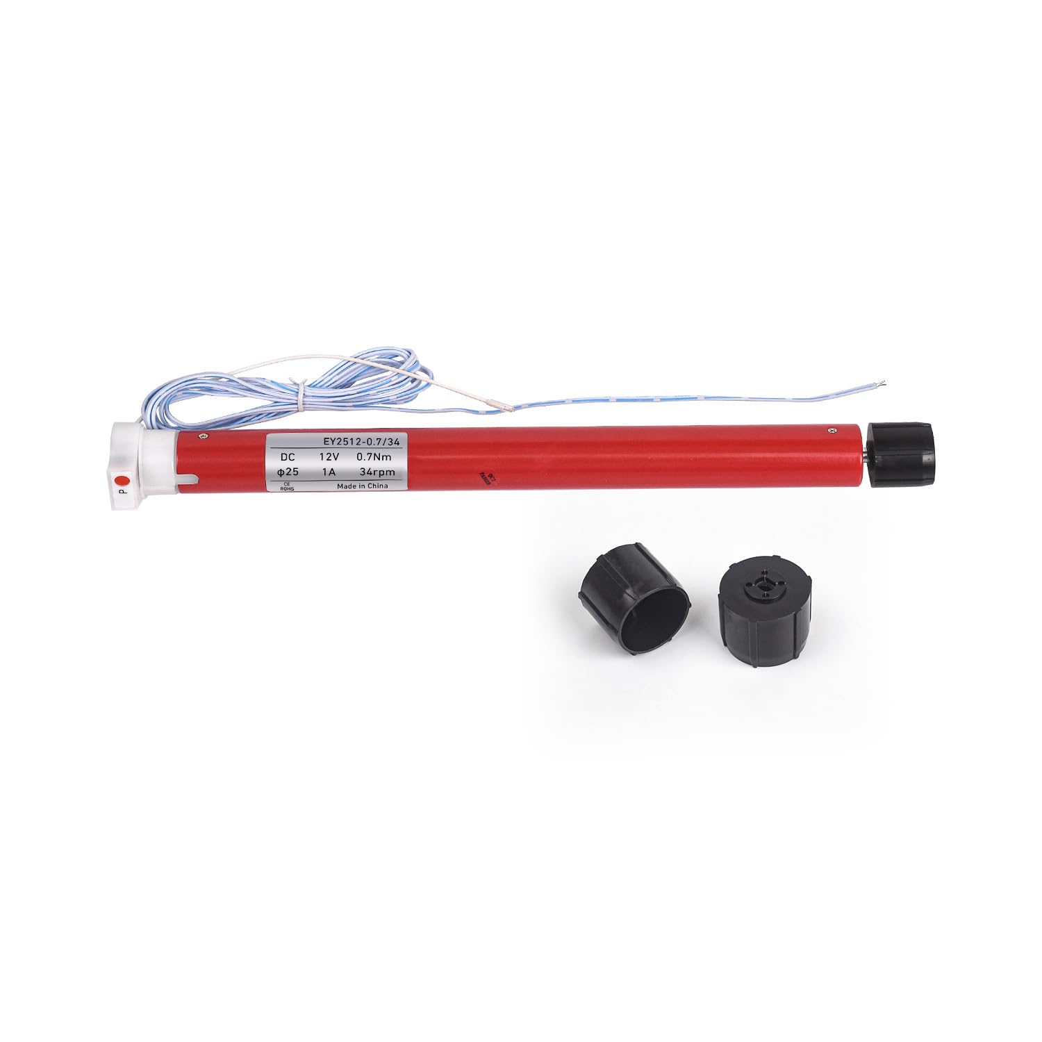 Motor de repuesto para persianas y persianas de autocaravana de 1-3/16 pulgadas (30 mm) - Motor de tubo de sombra de 12 V con control remoto, alimentación con fuente de alimentación CC 12 V 2 A