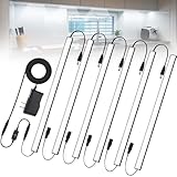 6 Pcs 12 Inch Under Cabinet Lighting Plug-in, Black Shell, Cold White 6000K, Dimmable LED Cabinet Lights with Memory Function, Linkable LED Under Counter Lights for Kitchen, Shelf, Workbench, Cupboard