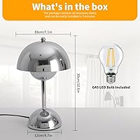 Vista 4 de Lámpara de mesa con control táctil para dormitorio, lámparas de noche regulables de 3 vías con cable, pequeña luz cálida para sala de estar