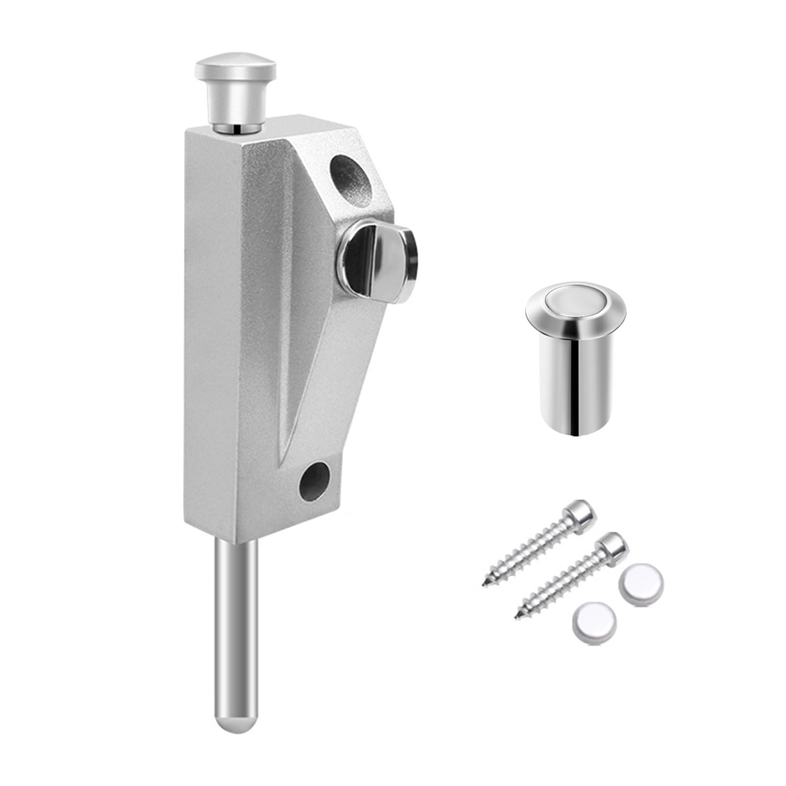 Nucelit Silver Premium Rotating Latches Stainless Steel & Aluminum, Weatherproof Design, Easy Mount Home/Warehouse Warehouse Door Security