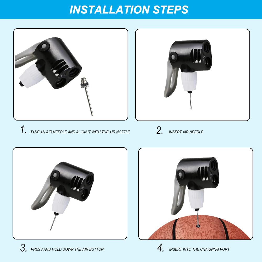 Lmyzcbzl Aiguille de Pompe à Ballon, 10 Pcs Aiguilles de Pompe à Air, Aiguilles de gonflage pour Pompe à Ballon, pour Ballon de Basket-Ball, Volley-Ball, Football, Rugby - 5