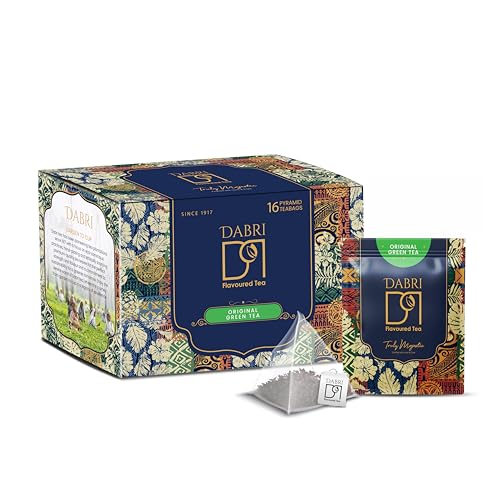 Image of Dabri Detox Green Tea 16 Pyramid Dip Tea Bags | Fresh Natural flavoured green tea for good health | Rich with Anti-Oxidants | Immunity Booster, Improves Metabolism & Used to Reduces Waist (16 bags)