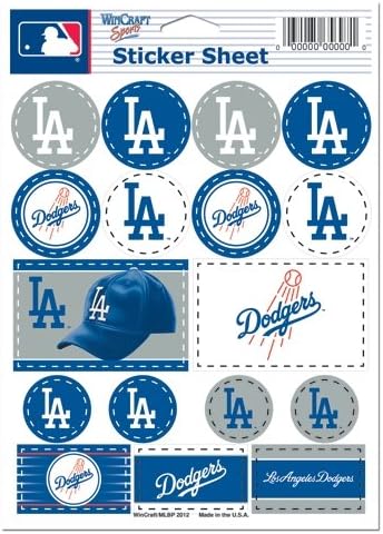 WinCraft MLB Los Angeles Dodgers Vinyl Sticker Sheet, 5" x 7"