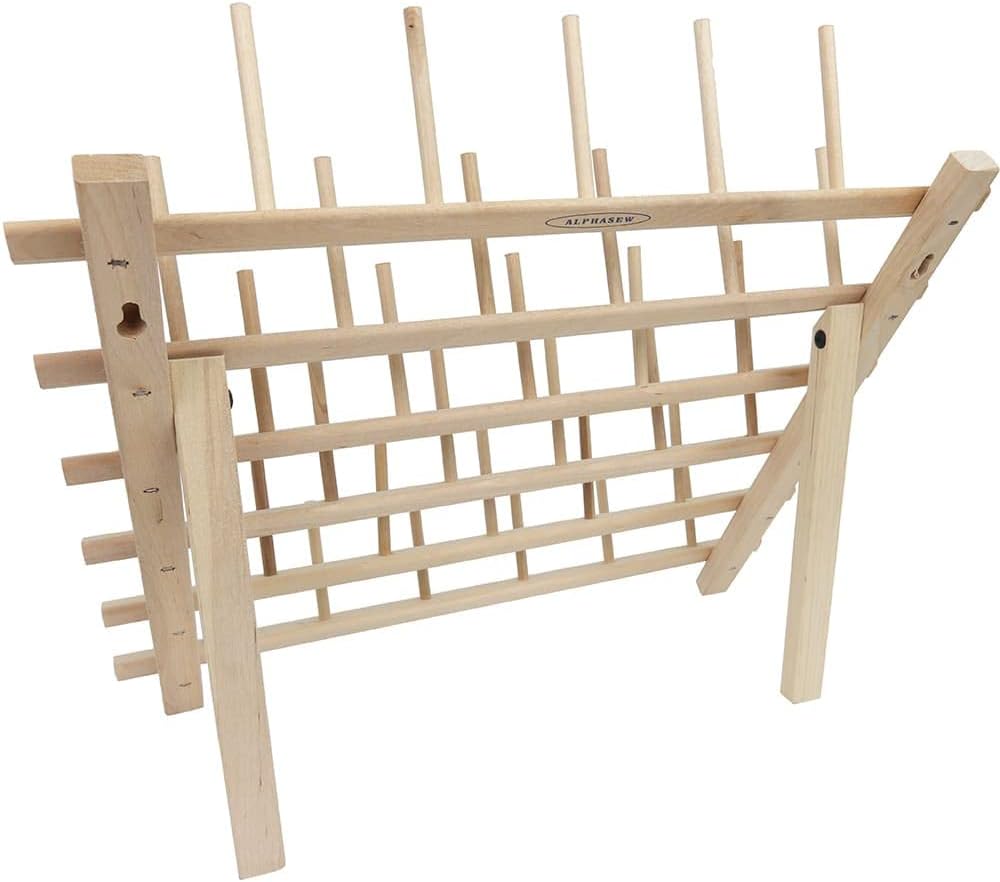 2-33 Spool Cone Wood Thread Racks (Holds 66 Spools) Hardwood, Freestanding or Wall Mount | Fits Mini-King Size Cones & Most Spools | for Sewing, Embroidery, Quilting, & Specialty Thread Storage